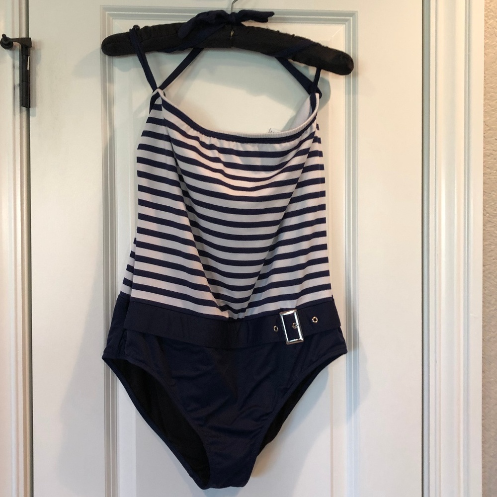 High Cut Nautical Beach House One Piece Swimsuit
